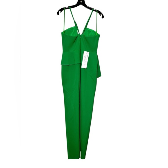 BCBGMAXAZRIA Daphne Peplum Crepe Evening Gown Malachite Green Womens Size 6 - Picture 6 of 9